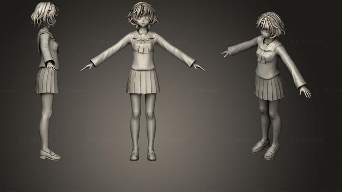 Статуэтки девушки (Юкари Акияма, STKGL_0410) 3D модель для ЧПУ станка